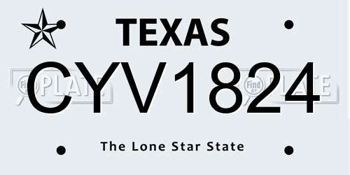 CYV1824 Texas License Plate