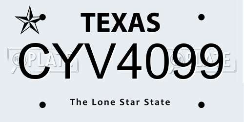 CYV4099 Texas License Plate