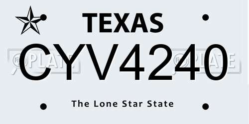 CYV4240 Texas License Plate