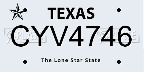 CYV4746 Texas License Plate