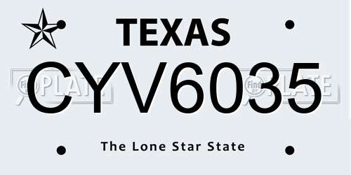 CYV6035 Texas License Plate