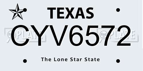 CYV6572 Texas License Plate