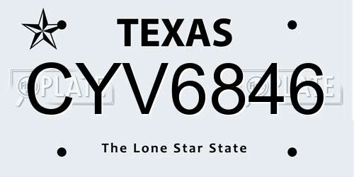 CYV6846 Texas License Plate