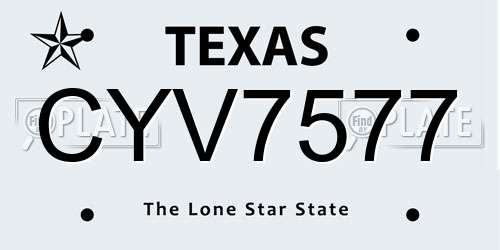 CYV7577 Texas License Plate