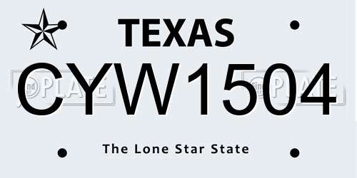 CYW1504 Texas License Plate