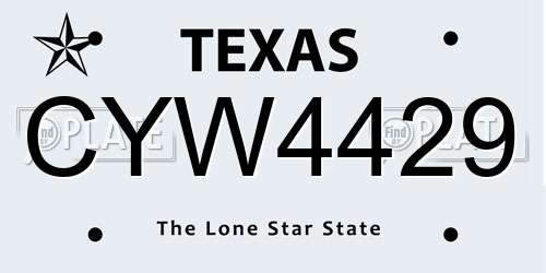CYW4429 Texas License Plate