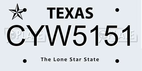 CYW5151 Texas License Plate