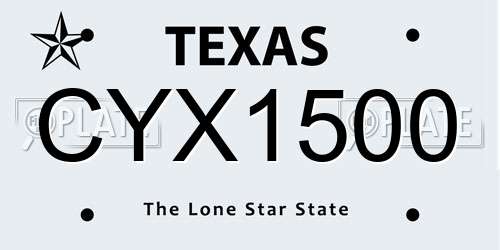 CYX1500 Texas License Plate