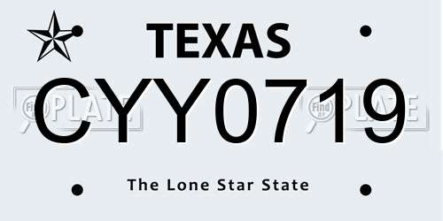 CYY0719 Texas License Plate
