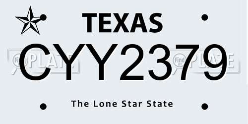 CYY2379 Texas License Plate