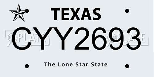 CYY2693 Texas License Plate