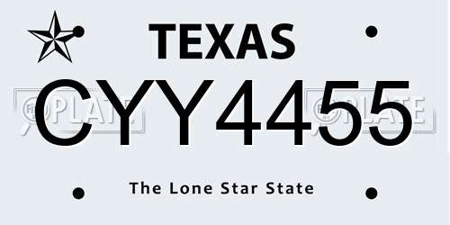 CYY4455 Texas License Plate
