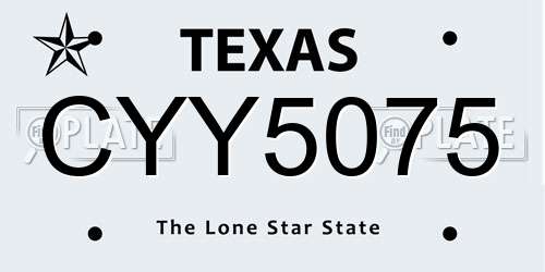 CYY5075 Texas License Plate