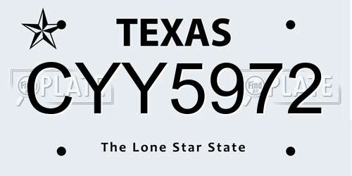 CYY5972 Texas License Plate