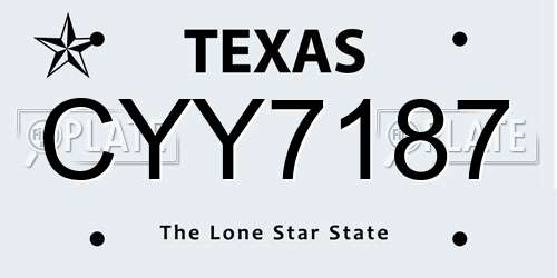 CYY7187 Texas License Plate