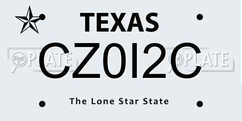 CZ0I2C Texas License Plate