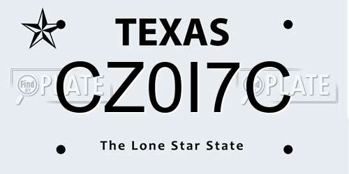 CZ0I7C Texas License Plate