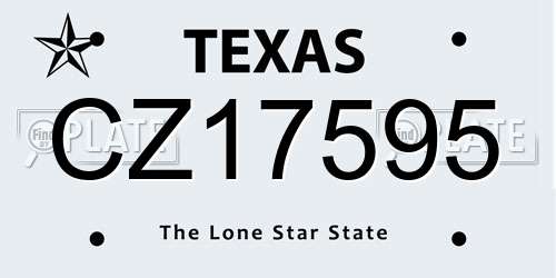 CZ17595 Texas License Plate