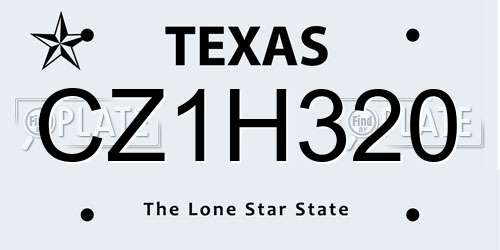 CZ1H320 Texas License Plate