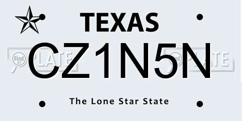 CZ1N5N Texas License Plate