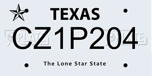 CZ1P204 Texas License Plate
