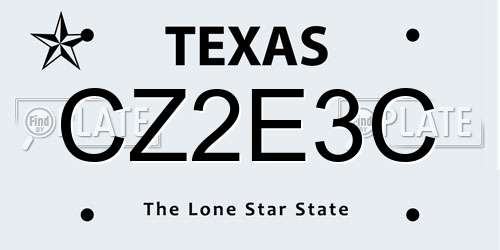 CZ2E3C Texas License Plate
