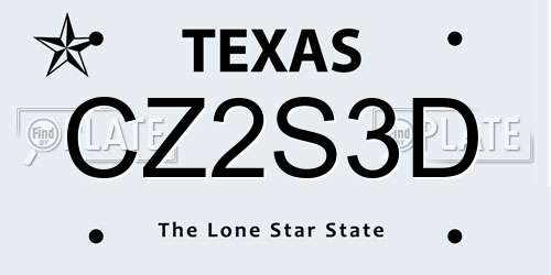 CZ2S3D Texas License Plate