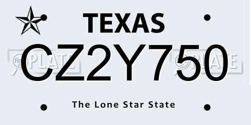 CZ2Y750 Texas License Plate