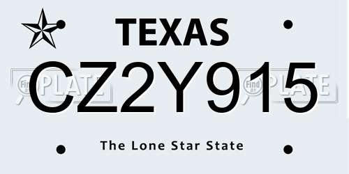 CZ2Y915 Texas License Plate