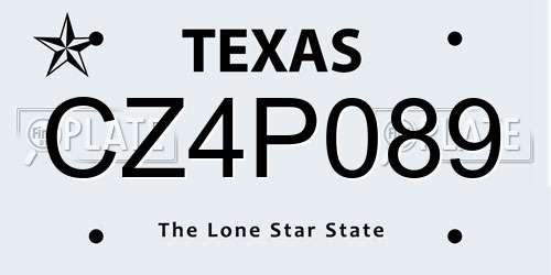 CZ4P089 Texas License Plate