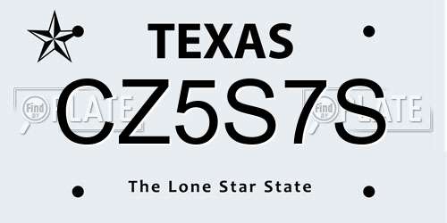 CZ5S7S Texas License Plate