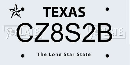 CZ8S2B Texas License Plate