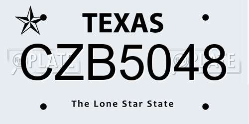 CZB5048 Texas License Plate