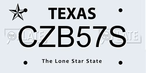 CZB57S Texas License Plate