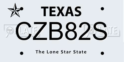 CZB82S Texas License Plate