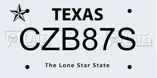 CZB87S Texas License Plate