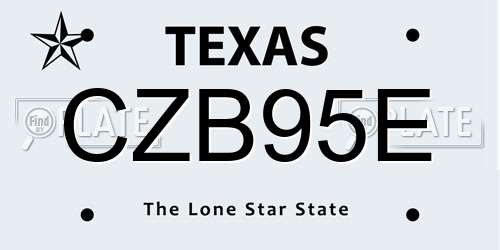 CZB95E Texas License Plate