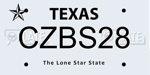 CZBS28 Texas License Plate