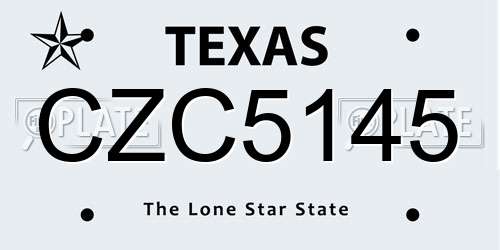 CZC5145 Texas License Plate