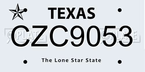 CZC9053 Texas License Plate