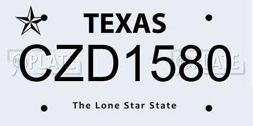 CZD1580 Texas License Plate