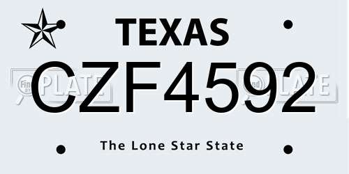 CZF4592 Texas License Plate