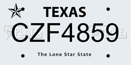 CZF4859 Texas License Plate