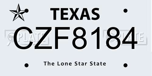CZF8184 Texas License Plate