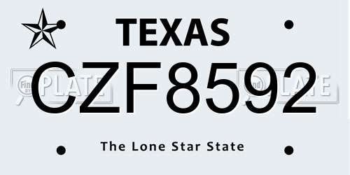 CZF8592 Texas License Plate