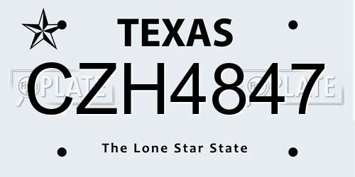 CZH4847 Texas License Plate