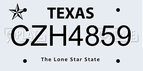 CZH4859 Texas License Plate