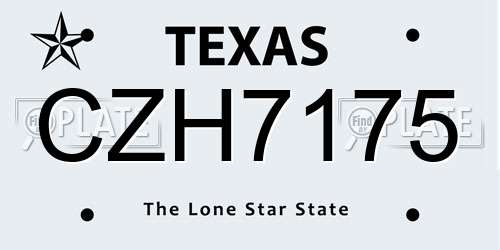 CZH7175 Texas License Plate