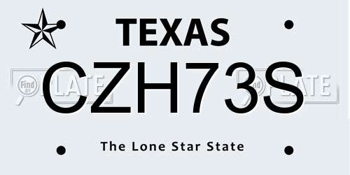 CZH73S Texas License Plate