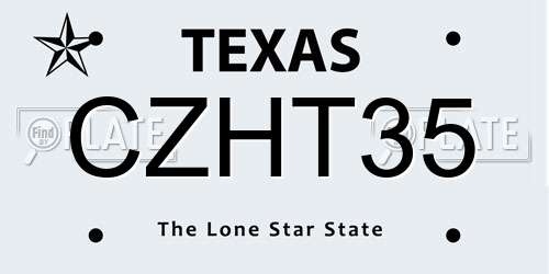 CZHT35 Texas License Plate